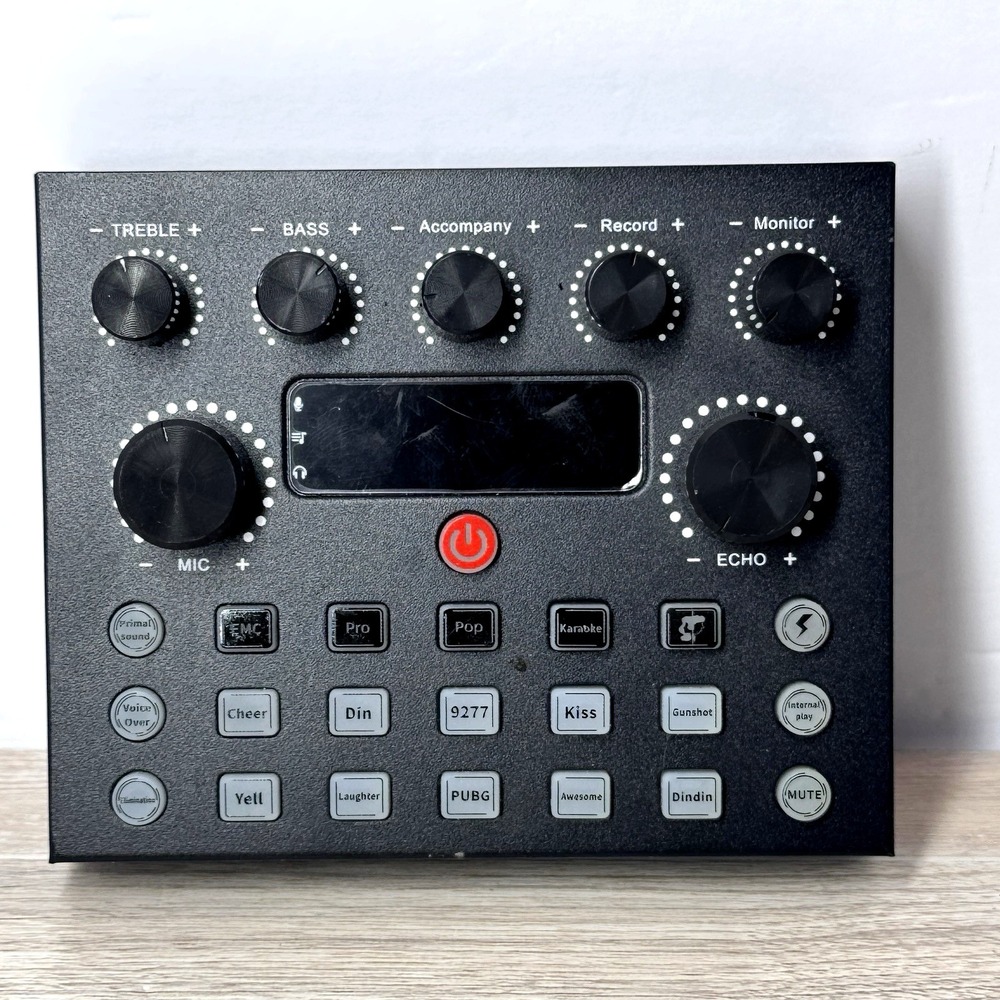 SquaRock V8S Audio Mixer Podcast Sound Card Controller Black Tested Working